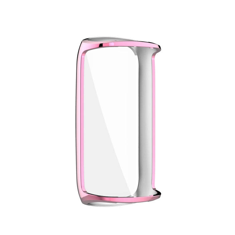 For Fitbit Luxe Full Coverage TPU Electroplating Protective Case Cover(Pink)