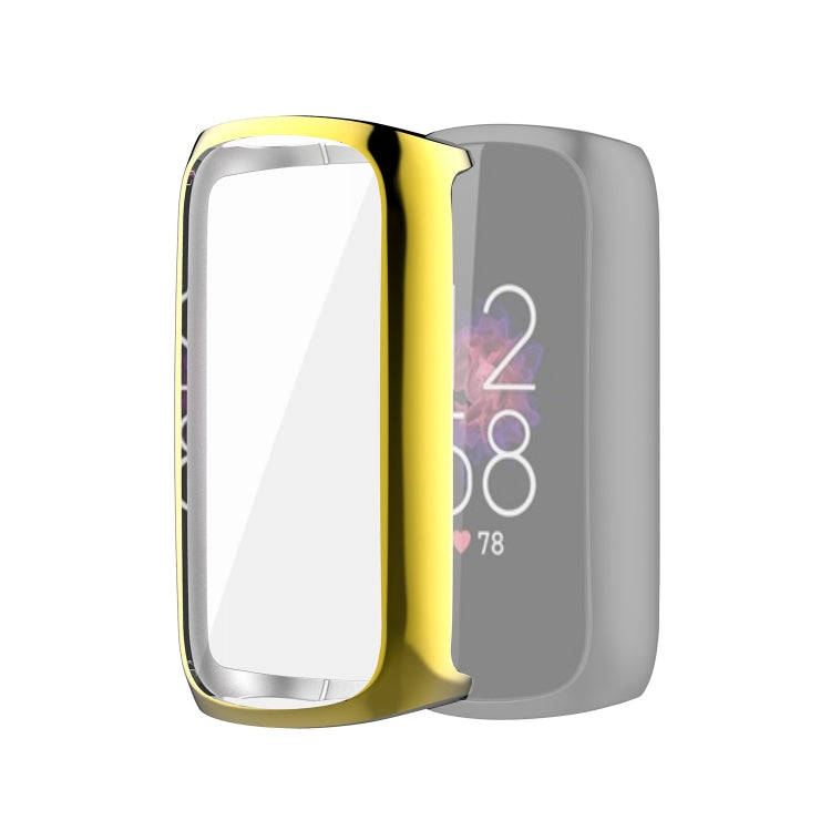 For Fitbit Luxe Full Coverage TPU Electroplating Protective Case Cover(Gold)