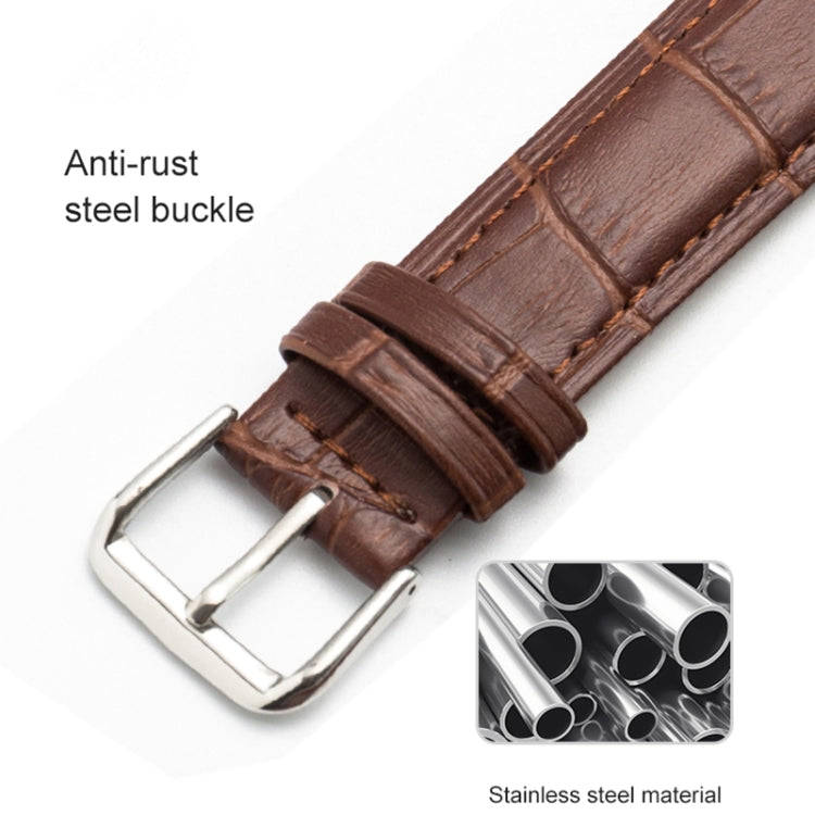 18mm Two-layer Cowhide Leather Bamboo Joint Texture Watch Band(Blue)