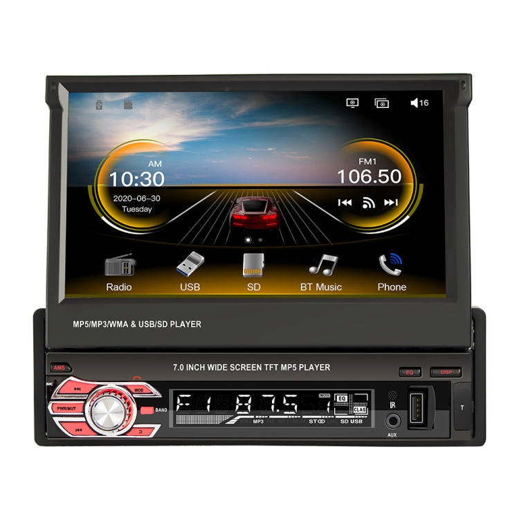 9601C HD 7 inch Universal Car Manually Retractable Screen MP5 Player with Carplay, Support FM & B...