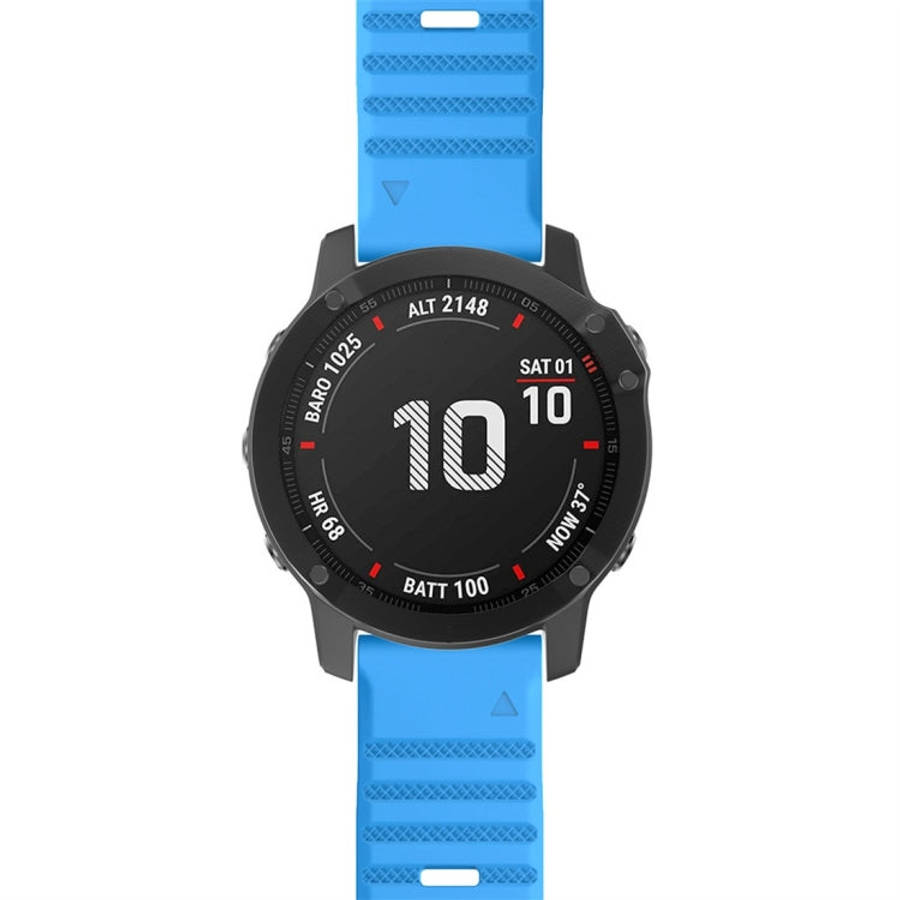 For Garmin Fenix 6X 26mm Silicone Smart Watch Watch Band(Sky Blue)
