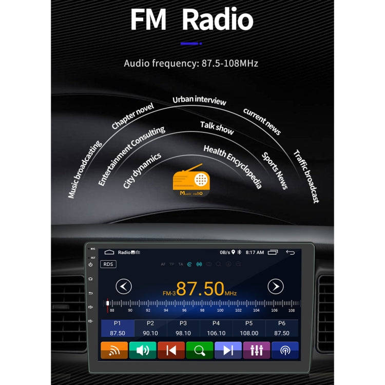 S-9090 9 inch HD Screen Car Android Player GPS Navigation Bluetooth Touch Radio, Support Mirror L...