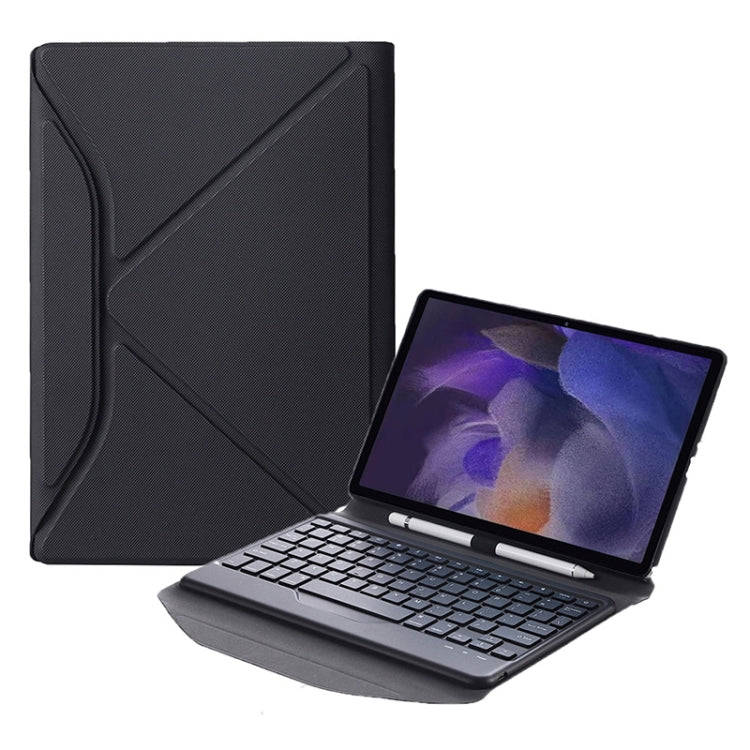 BA08 Diamond Texture Bluetooth Keyboard Leather Case with Triangle Back Support For Samsung Galax...