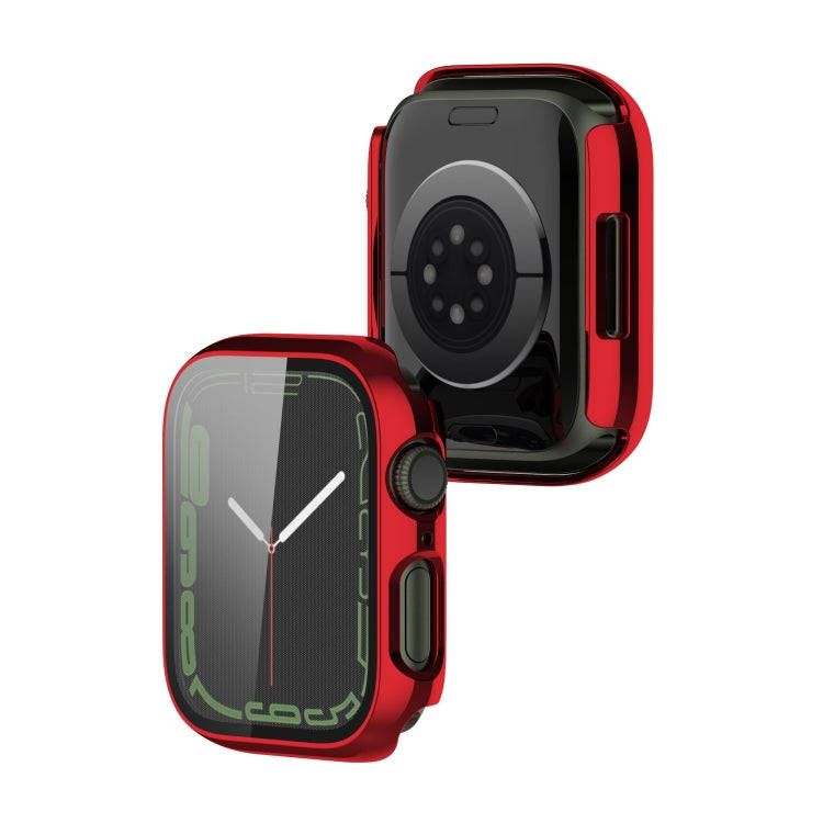 Electroplating Shockproof PC Protective Case with Tempered Glass Film For Apple Watch Series 9 / ...