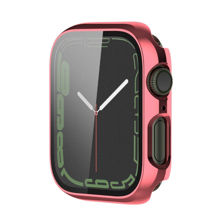 Electroplating Shockproof PC Protective Case with Tempered Glass Film For Apple Watch Series 9 / ...