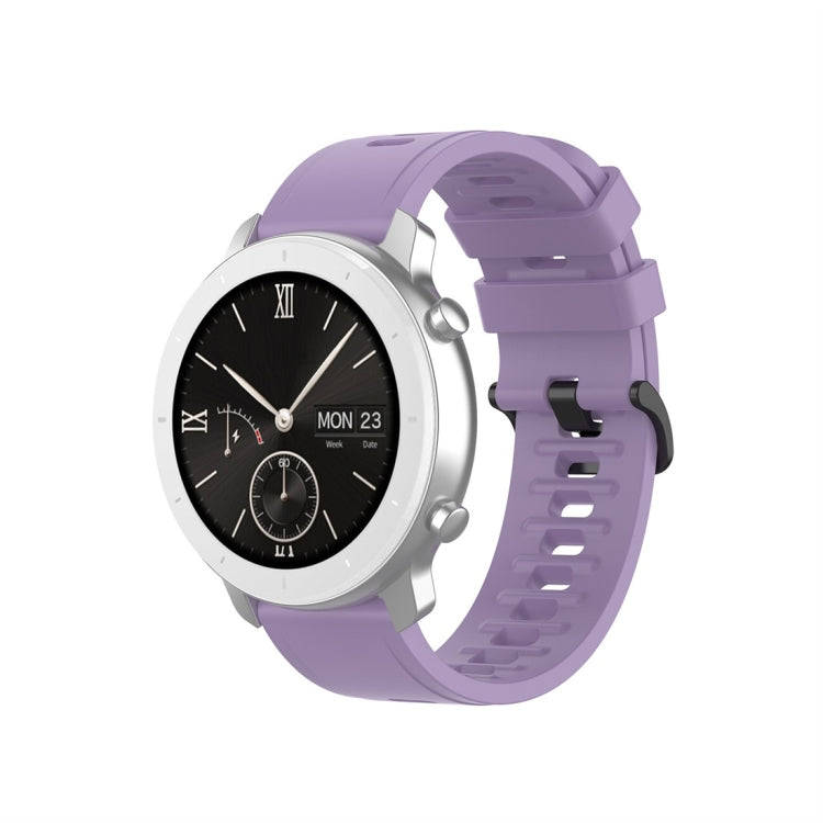 For Amazfit GTR Silicone Smart Watch Watch Band, Size:22mm(Light Purple)