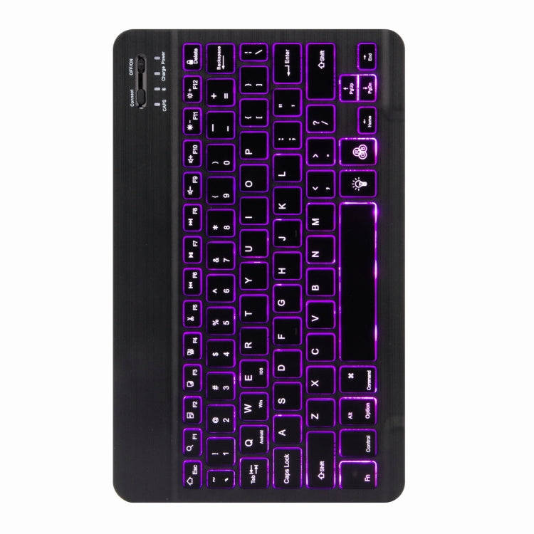 H-109S Monochrome Backlight Bluetooth Keyboard Leather Case with Rear Three-fold Holder For iPad ...