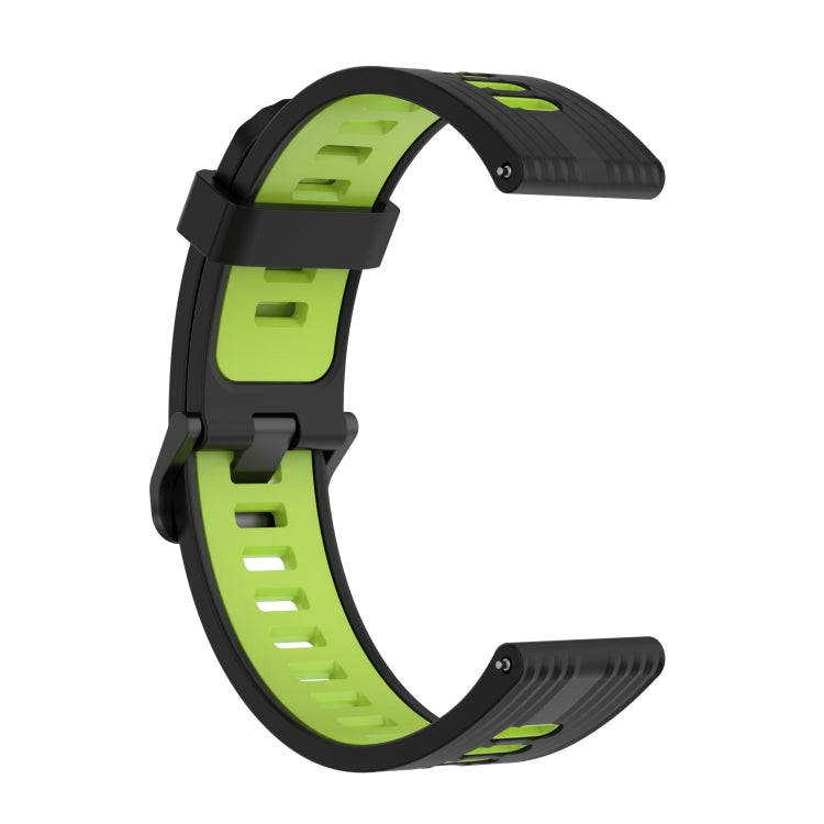 For Amazfit GTR 3/GTR 3 Pro/GTR 2 22mm Two-color Stripe Silicone Watch Band(Black Lime Green)