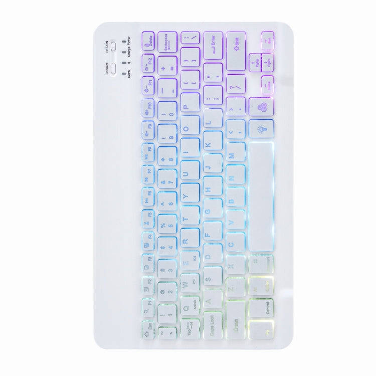 H-109S3 Tri-color Backlight Bluetooth Keyboard Leather Case with Rear Three-fold Holder For iPad ...