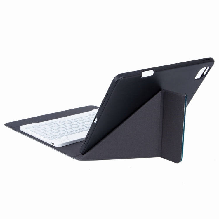 H-109S3 Tri-color Backlight Bluetooth Keyboard Leather Case with Rear Three-fold Holder For iPad ...