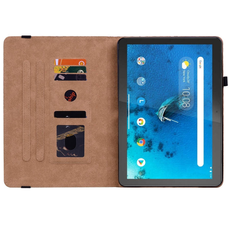 For Lenovo Tab  M10 TB-X605L Color Weave Leather Tablet Case with Holder(Black)