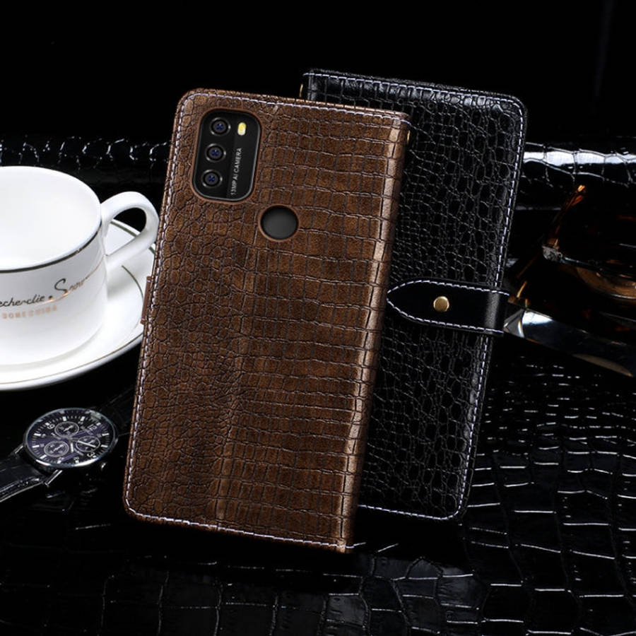 For Blackview A70 Pro idewei Crocodile Texture Leather Phone Case(Black)