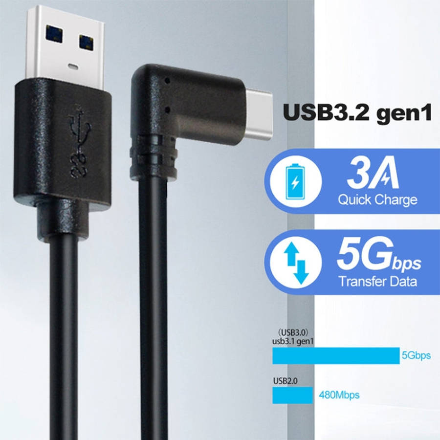 USB Male to USB 3.2 Gen1 Type-C Elbow VR Link Cable For Quest 1 / 2, Cable Length:4m(Black)
