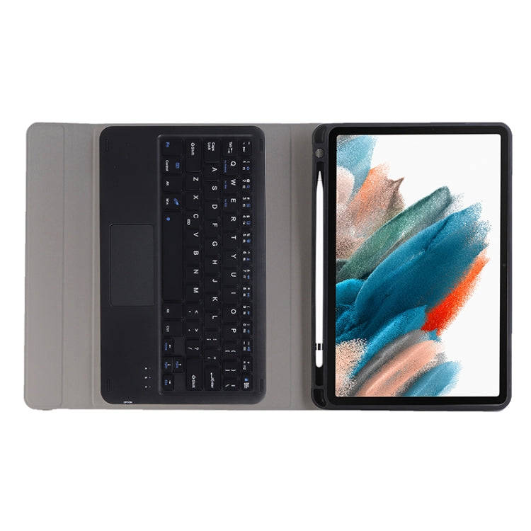 A08B-A Bluetooth Keyboard Leather Case with Pen Slot & Touchpad For Samsung Galaxy Tab A8 2021 SM...