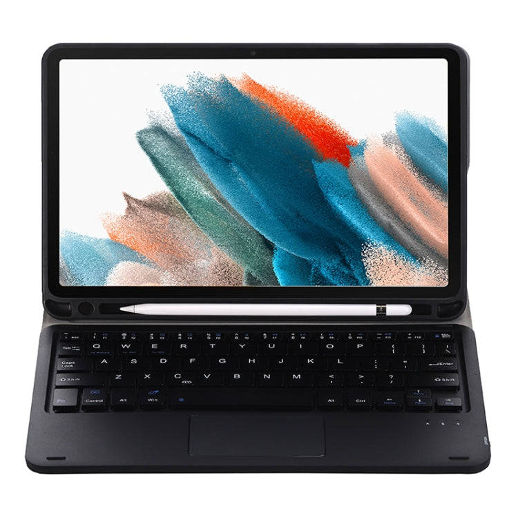A08B-A Bluetooth Keyboard Leather Case with Pen Slot & Touchpad For Samsung Galaxy Tab A8 2021 SM...