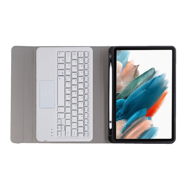 A08B-A Bluetooth Keyboard Leather Case with Pen Slot & Touchpad For Samsung Galaxy Tab A8 2021 SM...