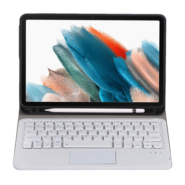 A08B-A Bluetooth Keyboard Leather Case with Pen Slot & Touchpad For Samsung Galaxy Tab A8 2021 SM...