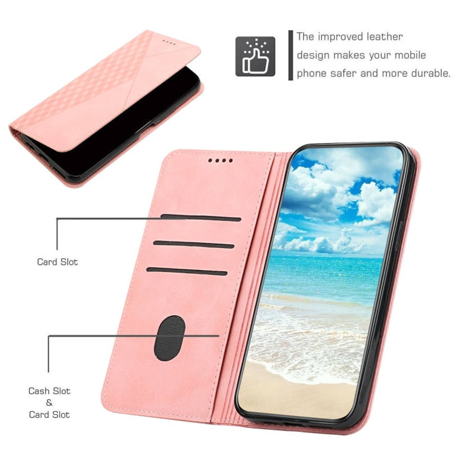For Tecno Camon 17P / 17 Pro Diamond Splicing Skin Feel Magnetic Leather Phone Case(Rose Gold)