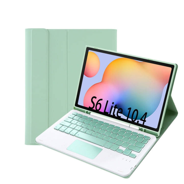 A610B-A Candy Color Bluetooth Keyboard Leather Case with Pen Slot & Touchpad For Samsung Galaxy T...