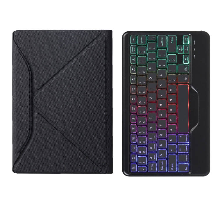 B0N5S Backlight Diamond Texture Bluetooth Keyboard Leather Case with Triangle Back Support For Xi...