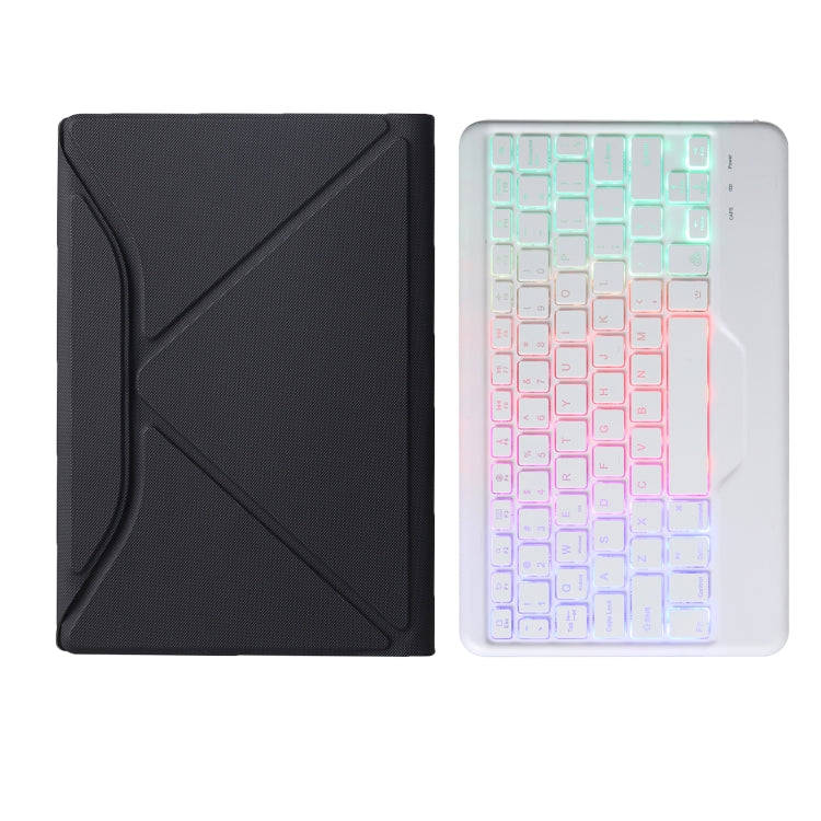 B0N5S Backlight Diamond Texture Bluetooth Keyboard Leather Case with Triangle Back Support For Xi...