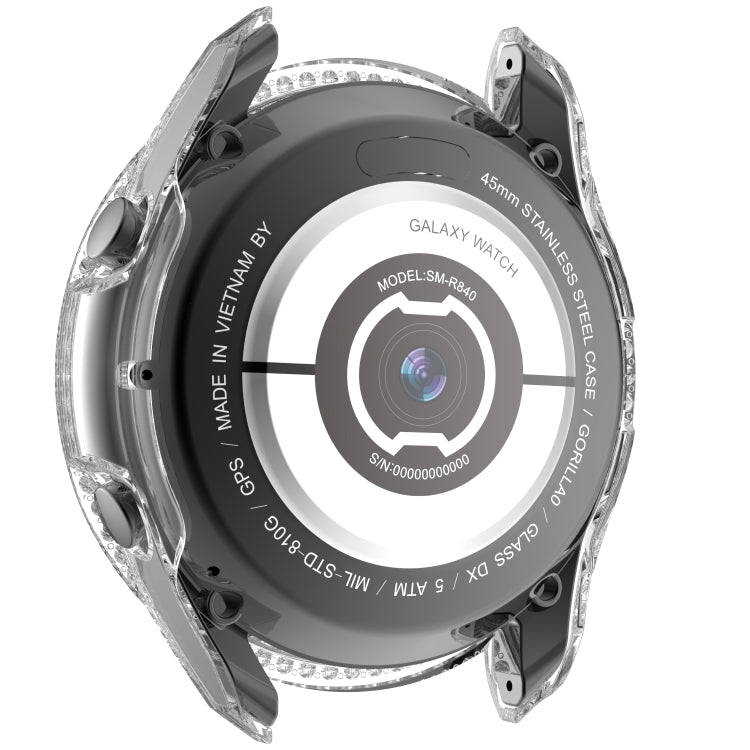 For Samsung Galaxy Watch 3 41mm Single Row Diamond PC Watch Case(Transparent)