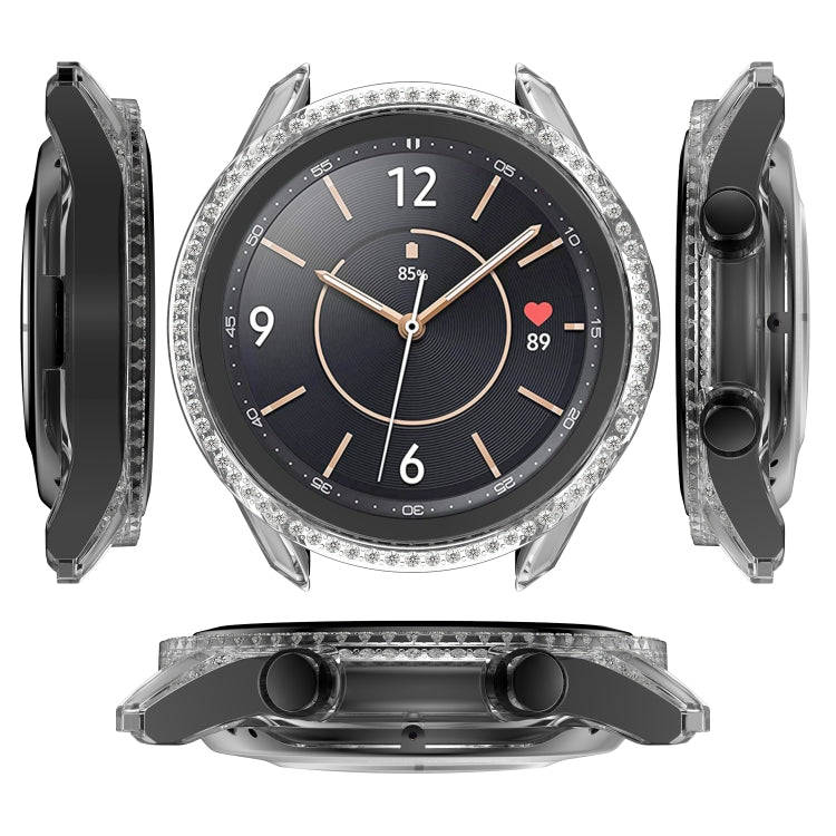 For Samsung Galaxy Watch 3 41mm Single Row Diamond PC Watch Case(Transparent)