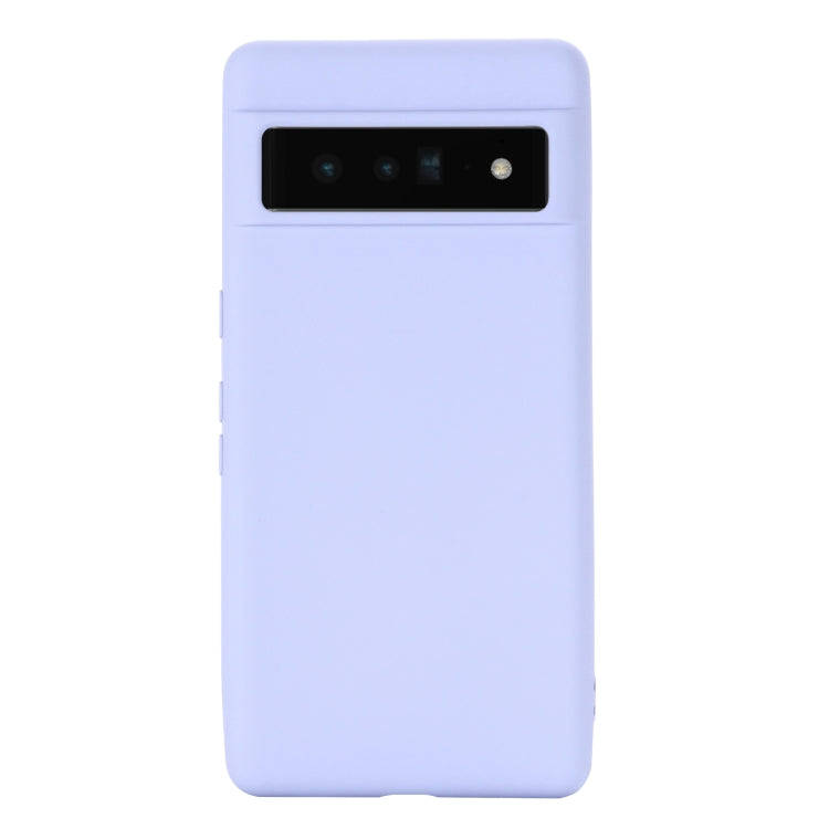 For Google Pixel 7 Pure Color Liquid Silicone Shockproof Phone Case(Purple)