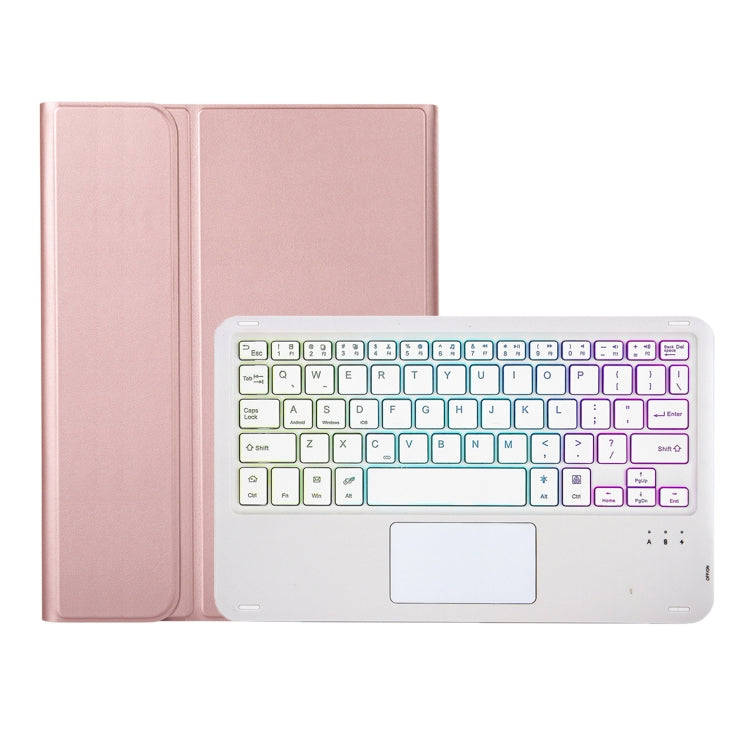 For Samsung Galaxy Tab A8 10.5 (2021) A08B-AS Lambskin Texture Backlight Bluetooth Keyboard Leath...
