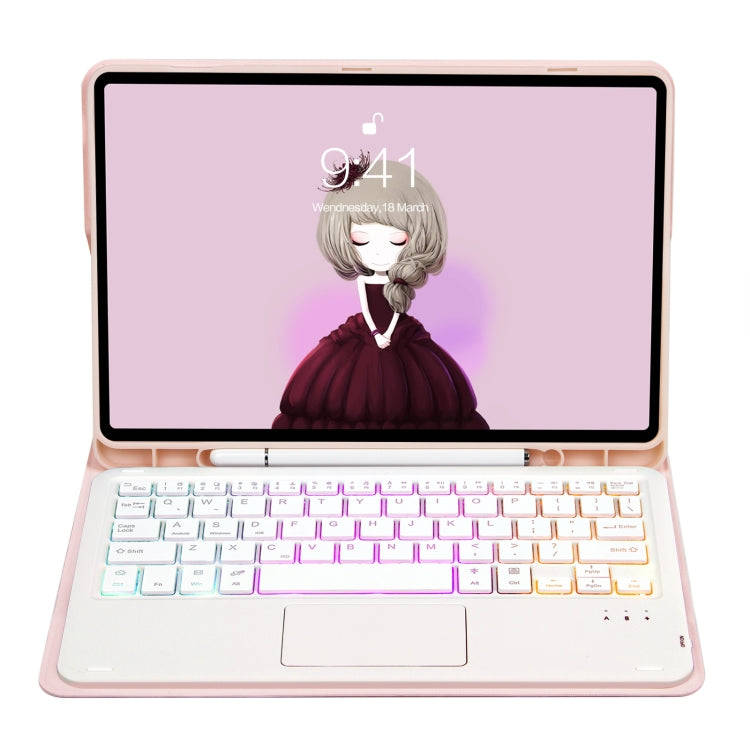 For Samsung Galaxy Tab A8 10.5 (2021) A08B-AS Candy Color Backlight Bluetooth Keyboard Leather Ta...