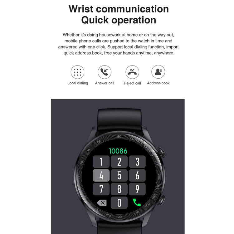AK32 1.36 inch IPS Touch Screen Smart Watch, Support Bluetooth Calling/Blood Oxygen Monitoring,St...