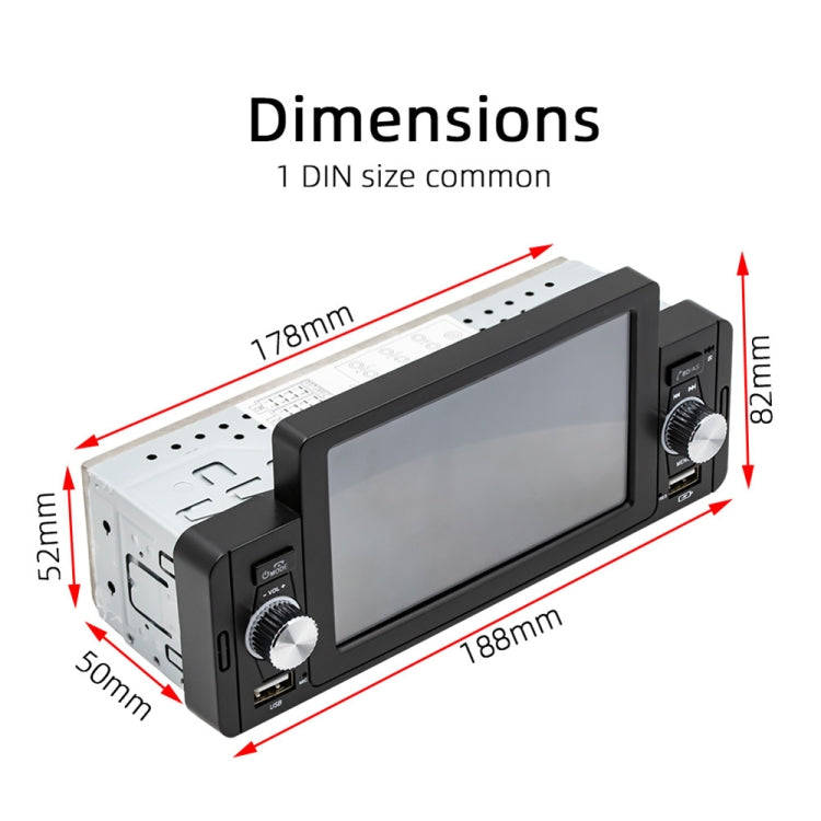 SWM-160C 5 inch Car Bluetooth 5.1 Wired MP5 Player Support Phone Mirror Link / Steering Wheel Con...