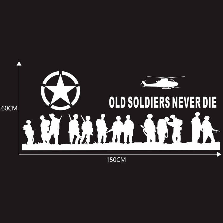 2 PCS/Set D-84 Old Soldiers Pattern Car Modified Decorative Sticker(White)