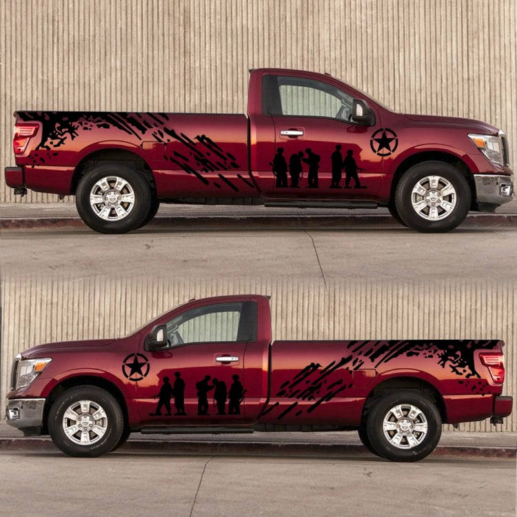 2 PCS/Set D-123 Soldiers Pattern Car Modified Decorative Sticker(Black)