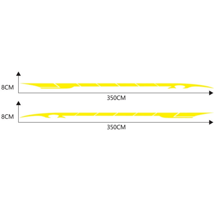 2 PCS/Set D-178 Waistline Pattern Car Modified Decorative Sticker(Yellow)