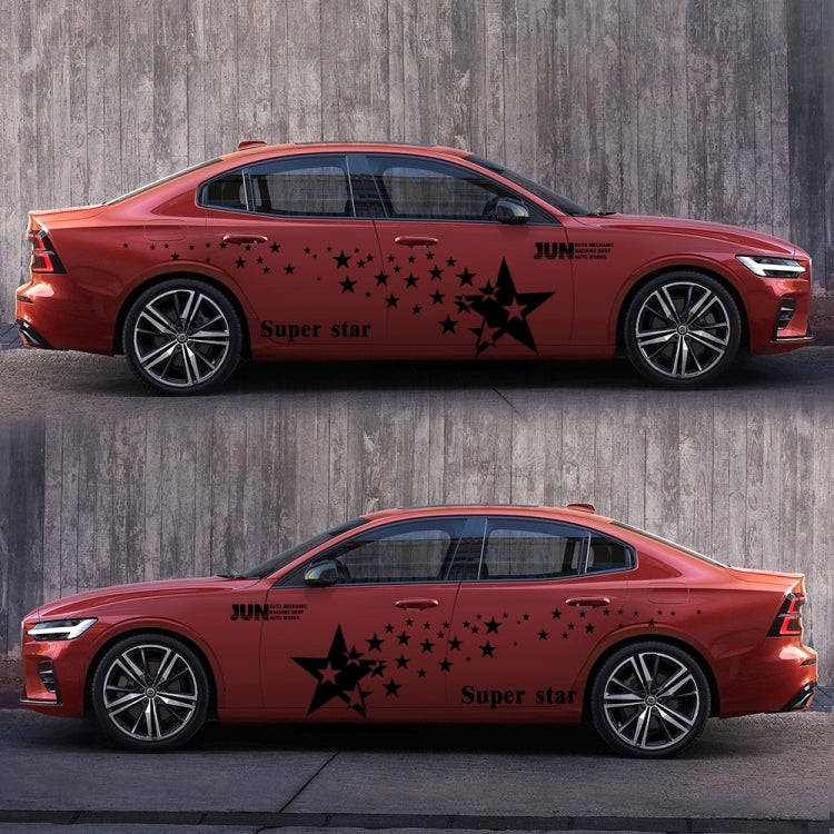 2 PCS/Set D-207 Star Pattern Car Modified Decorative Sticker(Black)