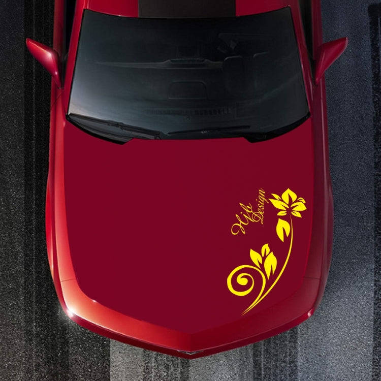 2 PCS/Set D-251 Butterfly Love Flowers Pattern Car Modified Decorative Sticker(Yellow)