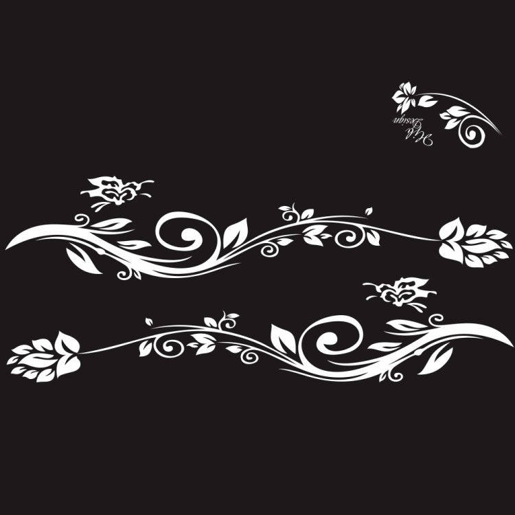 2 PCS/Set D-251 Butterfly Love Flowers Pattern Car Modified Decorative Sticker(White)