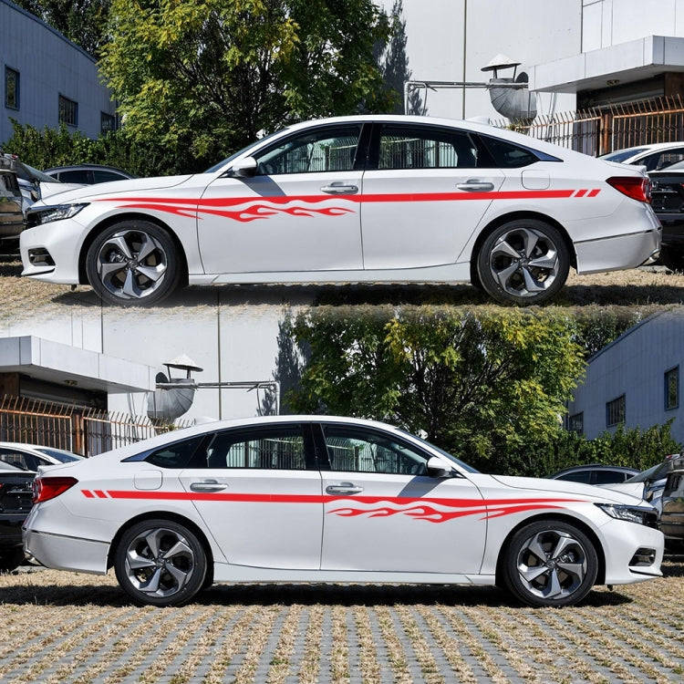 2 PCS/Set D-280 Flame Streak Pattern Car Modified Decorative Sticker(Red)