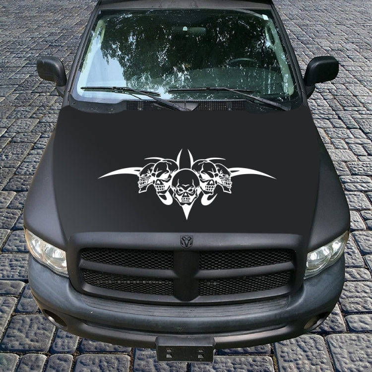 D-299 Skull Pattern Car Modified Hood Decorative Sticker(White)