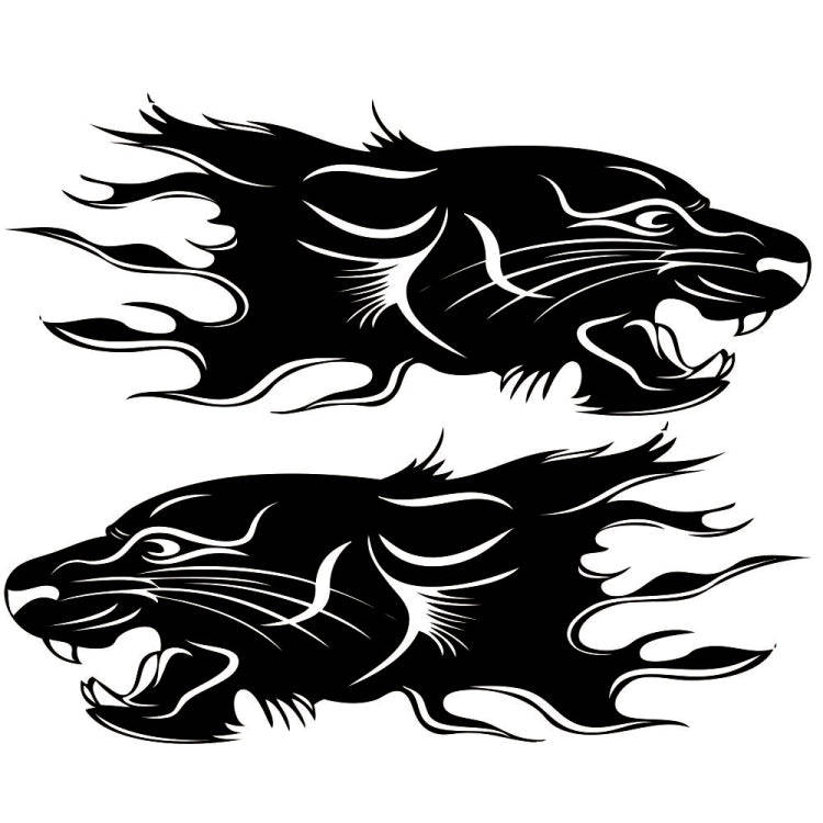 2 PCS/Set D-417 Lion Pattern Car Modified Decorative Sticker(Black)