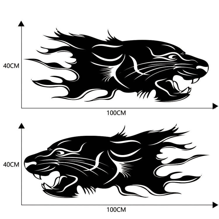 2 PCS/Set D-417 Lion Pattern Car Modified Decorative Sticker(Black)