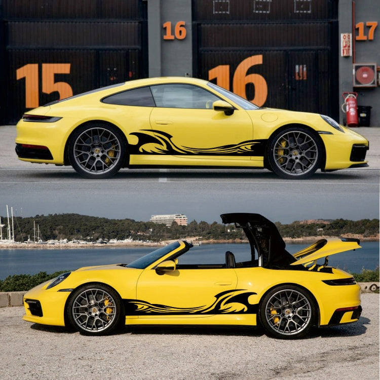 2 PCS/Set D-467 Waves Pattern Car Modified Decorative Sticker(Black)