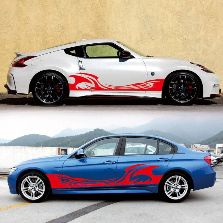 2 PCS/Set D-467 Waves Pattern Car Modified Decorative Sticker(Red)