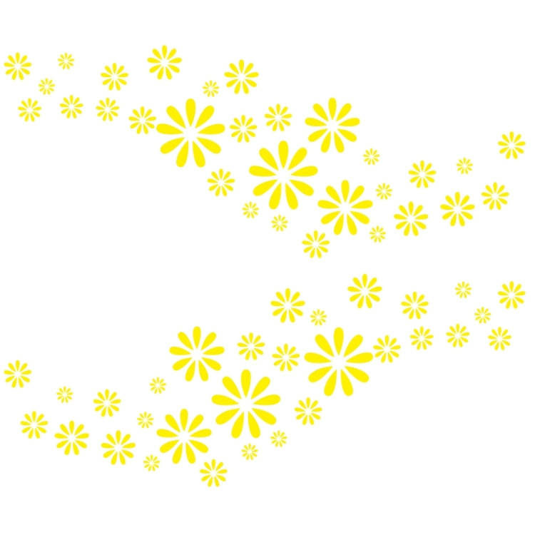 2 PCS/Set D-483 Flower Pattern Car Modified Decorative Sticker(Yellow)