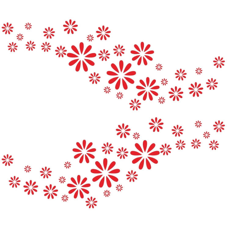 2 PCS/Set D-483 Flower Pattern Car Modified Decorative Sticker(Red)