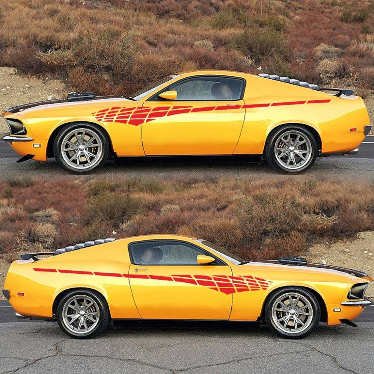 2 PCS/Set D-501 Plaid Pattern Car Modified Decorative Sticker(Red)
