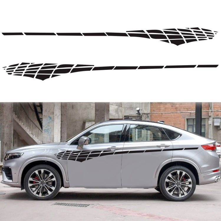 2 PCS/Set D-501 Plaid Pattern Car Modified Decorative Sticker(Red)