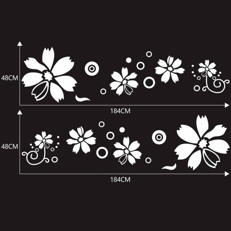 2 PCS/Set D-510 Flowers Pattern Car Modified Decorative Sticker(White)