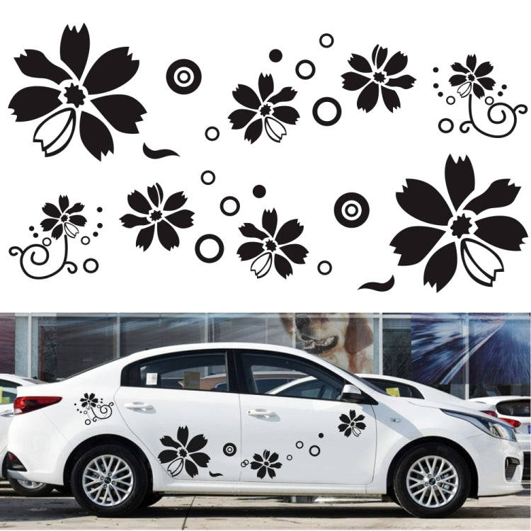 2 PCS/Set D-510 Flowers Pattern Car Modified Decorative Sticker(White)